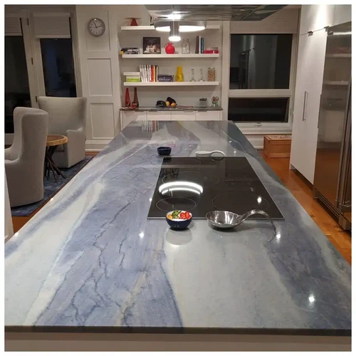 Blue Imperiale Quartzite Luxury Kitchen Countertop Projects Blue Imperiale Quartzite Luxury Kitchen Countertop Projects